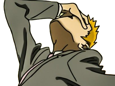 Sticker arataka reigen mob psycho 100 anime manga homme blond yeux noirs medium patron mentor par Dark-63
