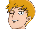 arataka reigen mob psycho 100 anime manga homme blond yeux noirs medium patron mentor