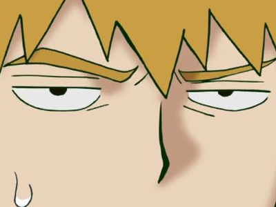 Sticker arataka reigen mob psycho 100 anime manga homme blond yeux noirs medium patron mentor par Dark-63