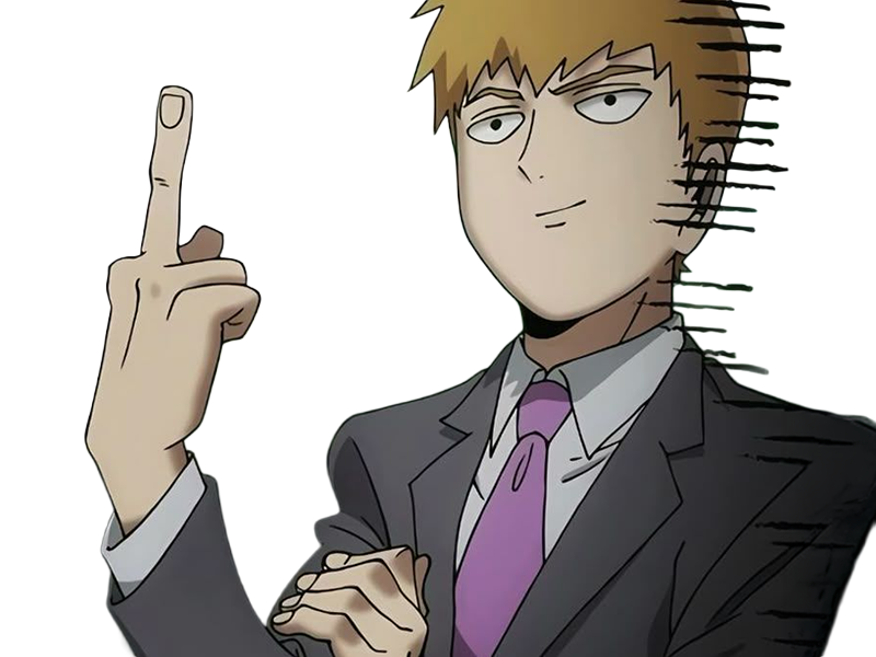 Sticker arataka reigen mob psycho 100 anime manga homme blond yeux noirs medium patron mentor par Dark-63