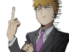 arataka reigen mob psycho 100 anime manga homme blond yeux noirs medium patron mentor
