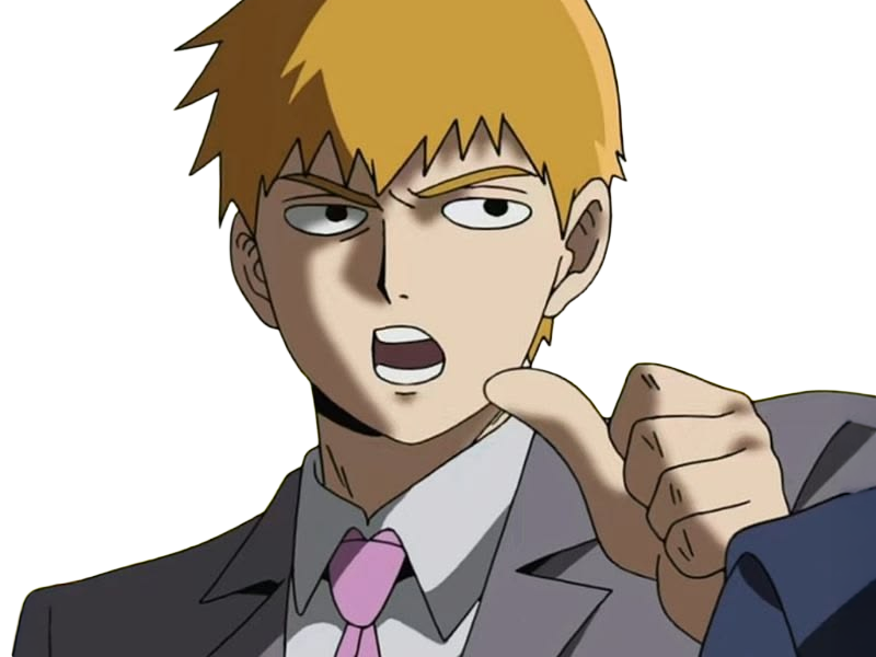 Sticker arataka reigen mob psycho 100 anime manga homme blond yeux noirs medium patron mentor par Dark-63