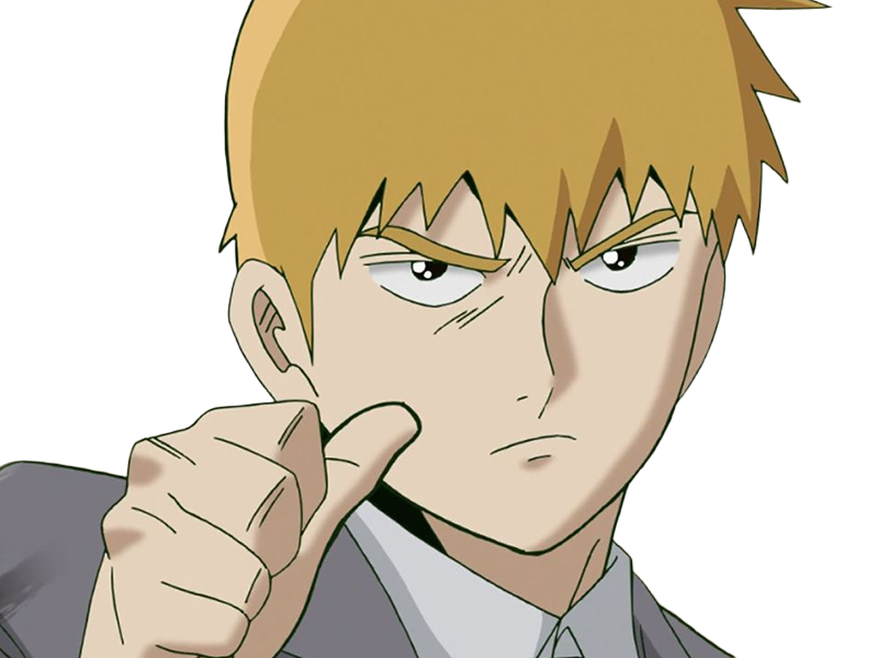 Sticker arataka reigen mob psycho 100 anime manga homme blond yeux noirs medium patron mentor par Dark-63