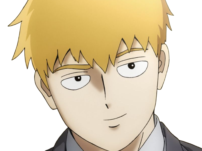 Sticker arataka reigen mob psycho 100 anime manga homme blond yeux noirs medium patron mentor par Dark-63
