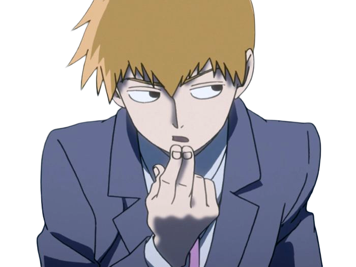 Sticker arataka reigen mob psycho 100 anime manga homme blond yeux noirs medium patron mentor par Dark-63