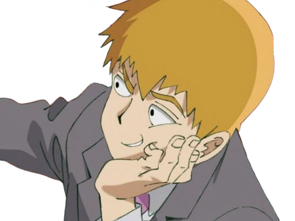 Sticker arataka reigen mob psycho 100 anime manga homme blond yeux noirs medium patron mentor par Dark-63