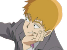 arataka reigen mob psycho 100 anime manga homme blond yeux noirs medium patron mentor