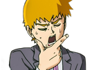arataka reigen mob psycho 100 anime manga homme blond yeux noirs medium patron mentor