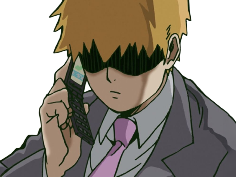 Sticker arataka reigen mob psycho 100 anime manga homme blond yeux noirs medium patron mentor par Dark-63