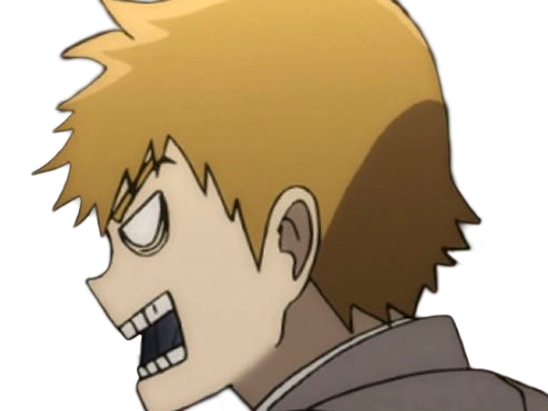Sticker arataka reigen mob psycho 100 anime manga homme blond yeux noirs medium patron mentor par Dark-63