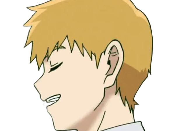 Sticker arataka reigen mob psycho 100 anime manga homme blond yeux noirs medium patron mentor par Dark-63