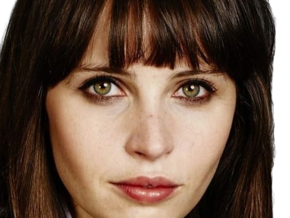 Sticker felicity jones star wars cheveux noir yeux vert poetesse non romancable dommage erato fic bloop par Bl0op