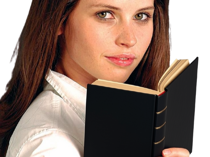 Sticker felicity jones star wars cheveux noir yeux vert poetesse non romancable erato fic bloop carnet par Bl0op