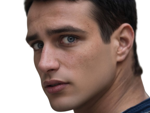 Sticker jesus castro acteur espagnol yeux bleus cheveux brun jeune vingtaine vingtenaire beau bg chad par PubliusOvidius