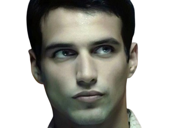 Sticker jesus castro acteur espagnol yeux bleus cheveux brun jeune vingtaine vingtenaire beau bg chad par PubliusOvidius
