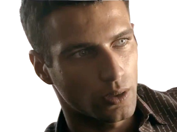Sticker jesus castro acteur espagnol yeux bleus cheveux brun jeune vingtaine vingtenaire beau bg chad par PubliusOvidius