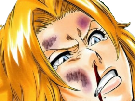 Sticker rangiku matsumoto bleach cheveux blond venitien yeux bleu rachel de broglie fic bloop blessee par Bl0op
