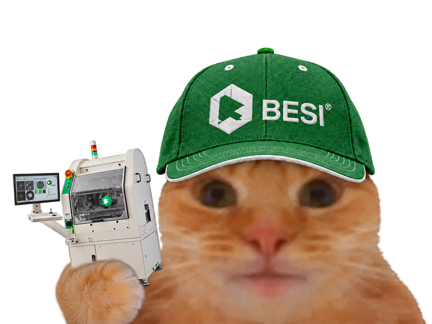 Sticker chat casquette bourse datacenter compute besi hybrid bonding semicap machine par Percevalois