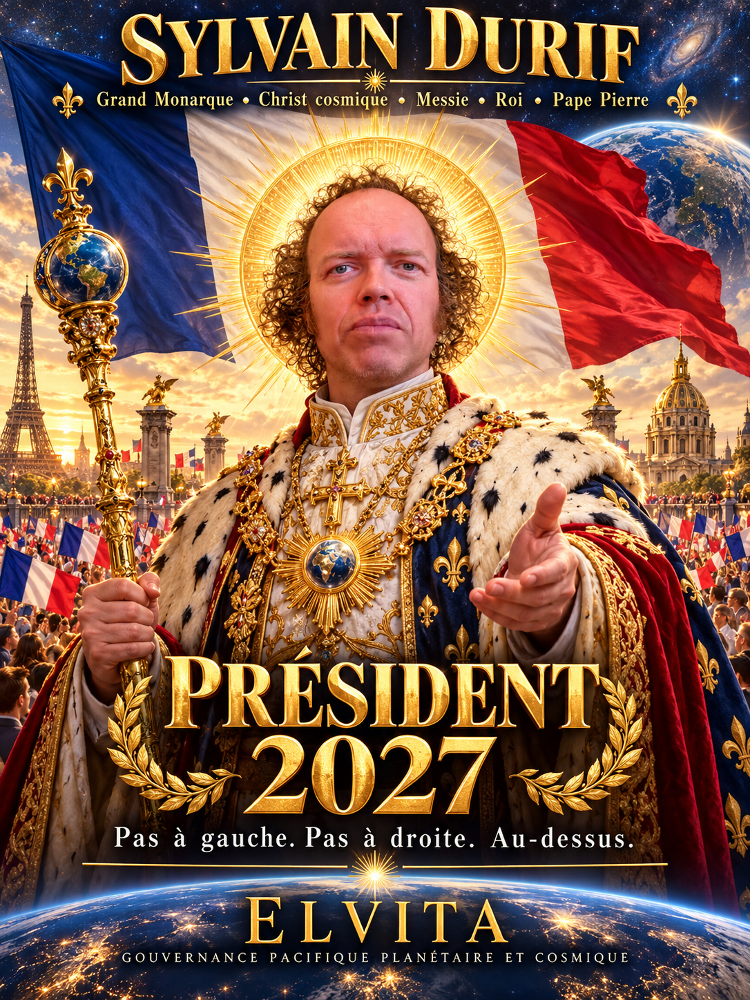 Image sylvain 2027 durif president france cosmique terre pape grandmonarque christcosmique par RafiLeKhey
