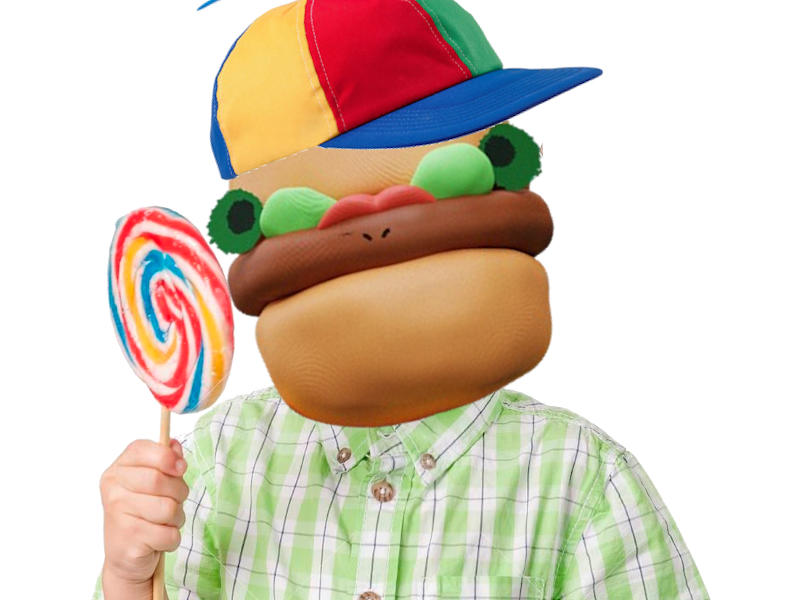 Sticker hambourger ham bourger op fic enfant tete penchee penche par BruceWhey
