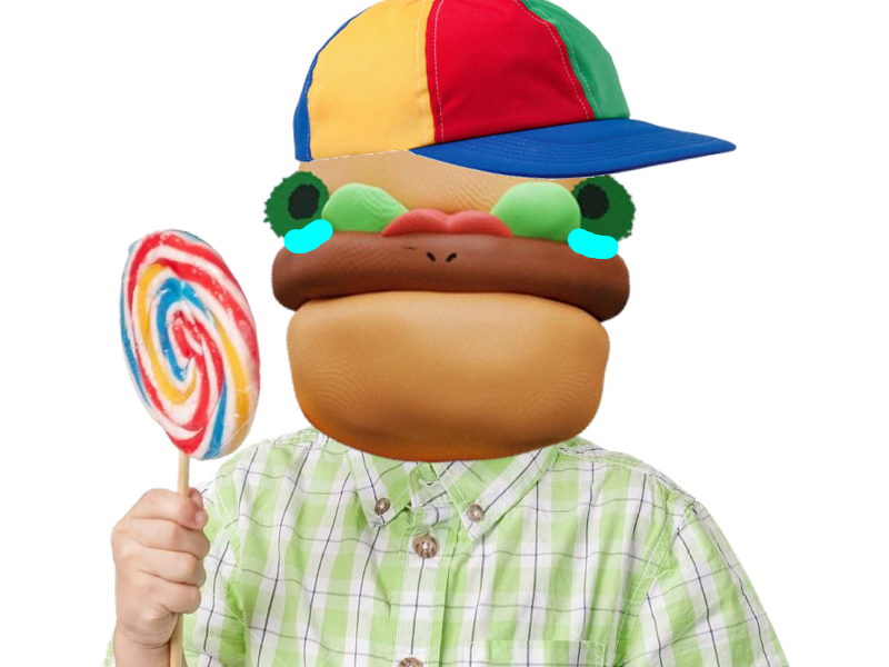 Sticker hambourger ham bourger op fic enfant larmes triste pleure par BruceWhey