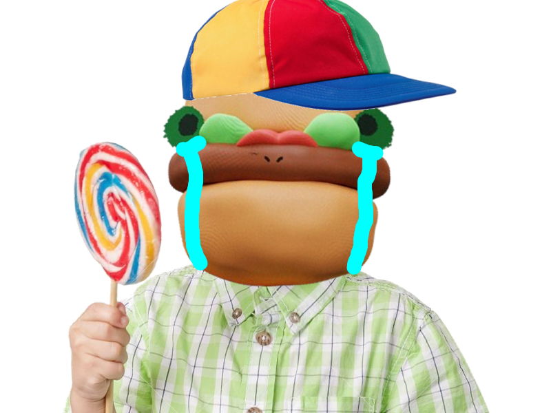 Sticker hambourger ham bourger op fic enfant larmes triste pleure par BruceWhey