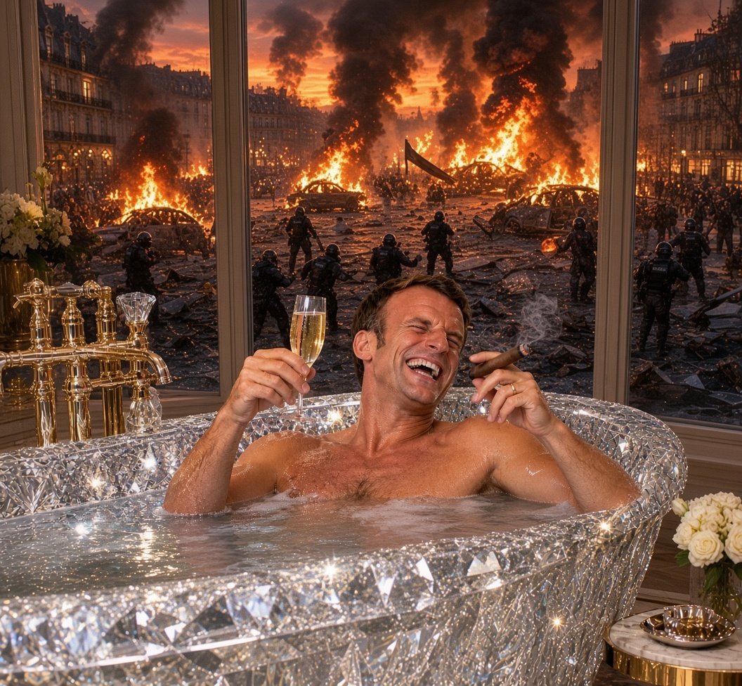 Sticker macron manif 2027 etudiantes manifs 17 octobre baignoire brasier casseurs pillage bigmac diamants par syrupballs