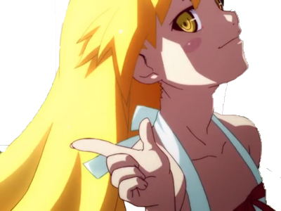 blonde kj oshino shot orion blade shinobu araragi girl under kiss kikoojap fille acerola heart vampire anime manga vamp bakemonogatari