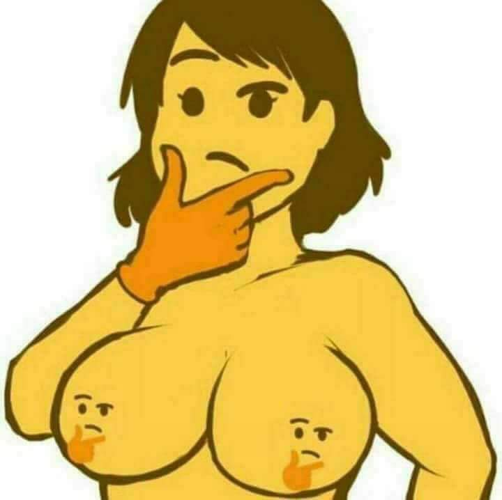 Sticker other boobs jaune reflexion par Michaelfox