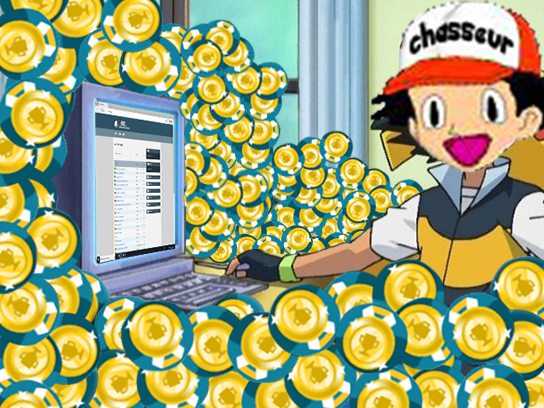 ordinateur pokedex pc pokeball medaille pokemon collection obtenu badges pepekachu nouveau chasseur hunter 2sucres eco sacha other