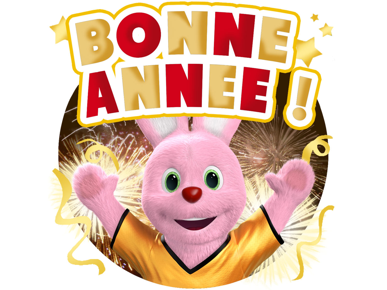 Sticker annee bonne lapin rose duracell jvc sticker par BigBlanchonCake
