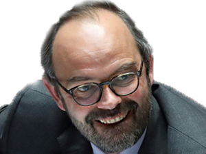 Sticker rire satanisme lgbt franc cingle macon fou philippe malade edouard macron sourire issou psychopathe ministre pervert tare par SergeDachau