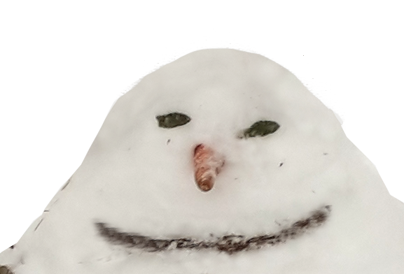 sourire neige bonhomme chauve