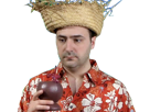hawai-jus-celestin-chapeau-chemise-sirote-siroter-seul-triste-perdu-homme-blaser-blazer