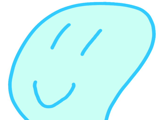 personnage smiley bleu sourire