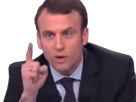 Macron doigt levé