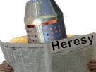 Chevalier lisant le journal Heresy