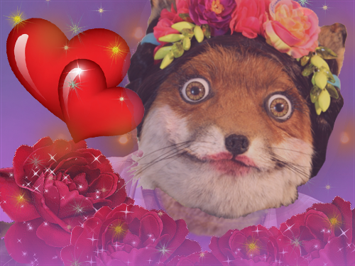 Sticker de RyoDelRio sur other renard amour coeur love aime blingee roses  ryodelrio kitsch - Sticker ID : 85672